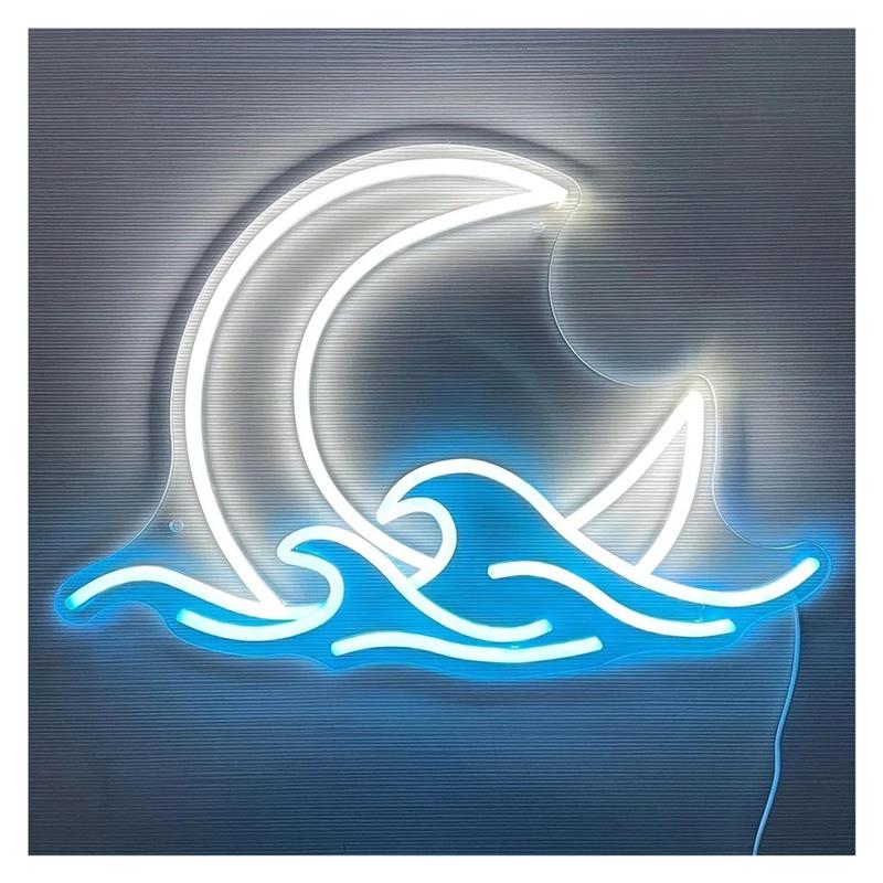 Lighting Decor Sunrise - Sunrise Sunset Neon Sign Moon Over