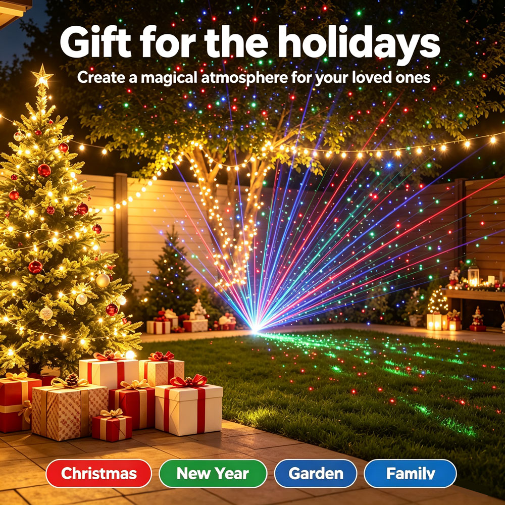 Christmas New Year RGB Laser P - Wall Decor Lighting Tree recension och pris