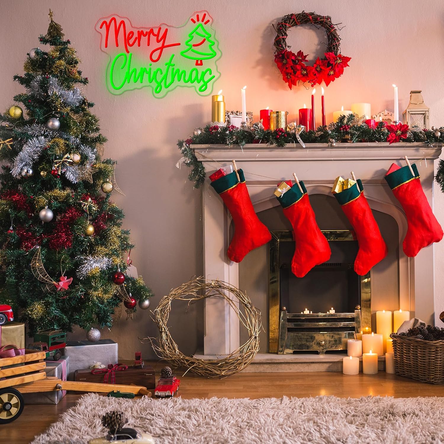 LED Neon Sign Merry Christmas  - Wall Decor Lighting Tree recension och pris