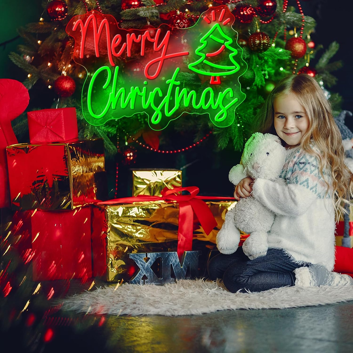 LED Neon Sign Merry Christmas  - Wall Decor Lighting Tree recension och pris