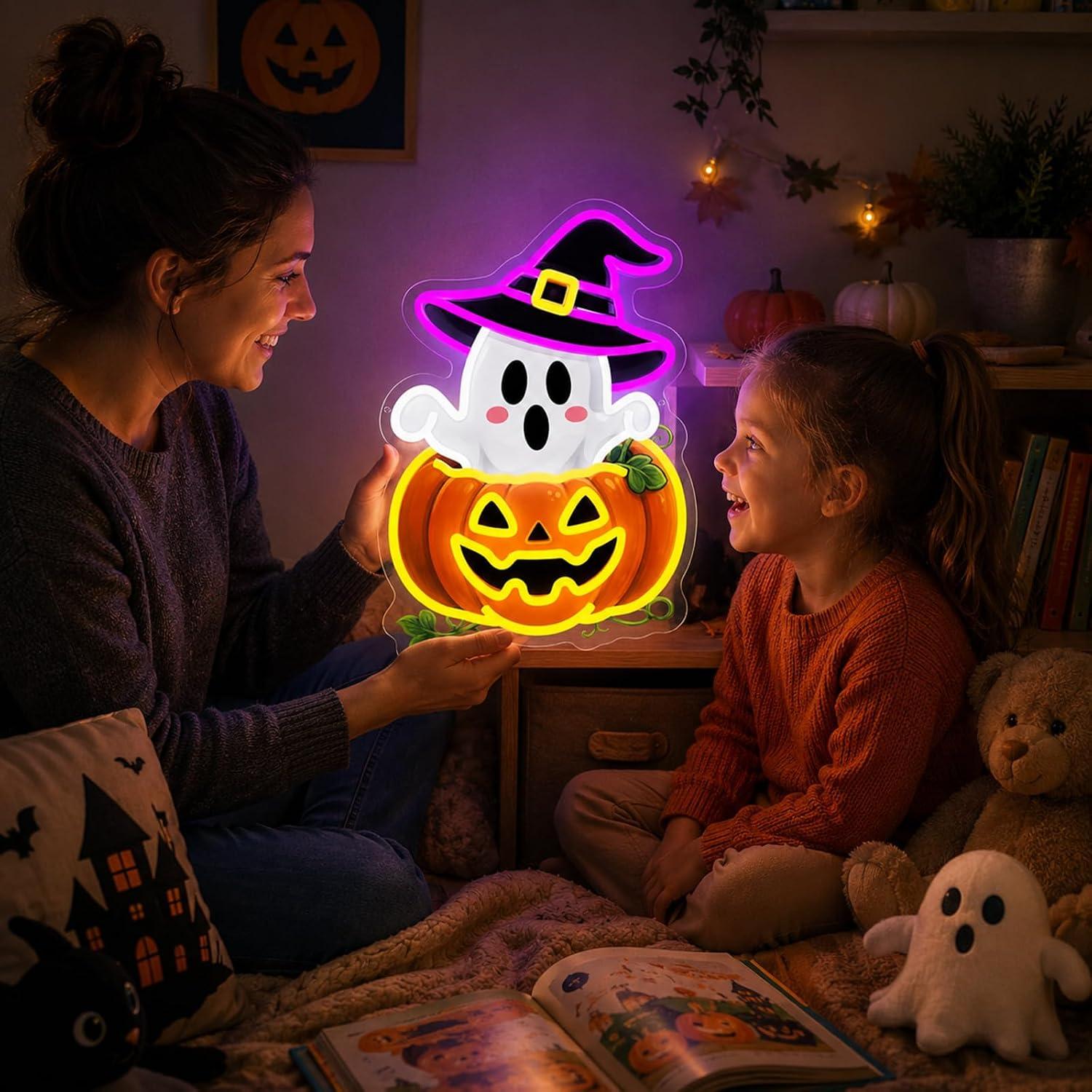Cute Ghost Witch Hat Pumpkin N - Home Decor Lighting Tricks recension och pris