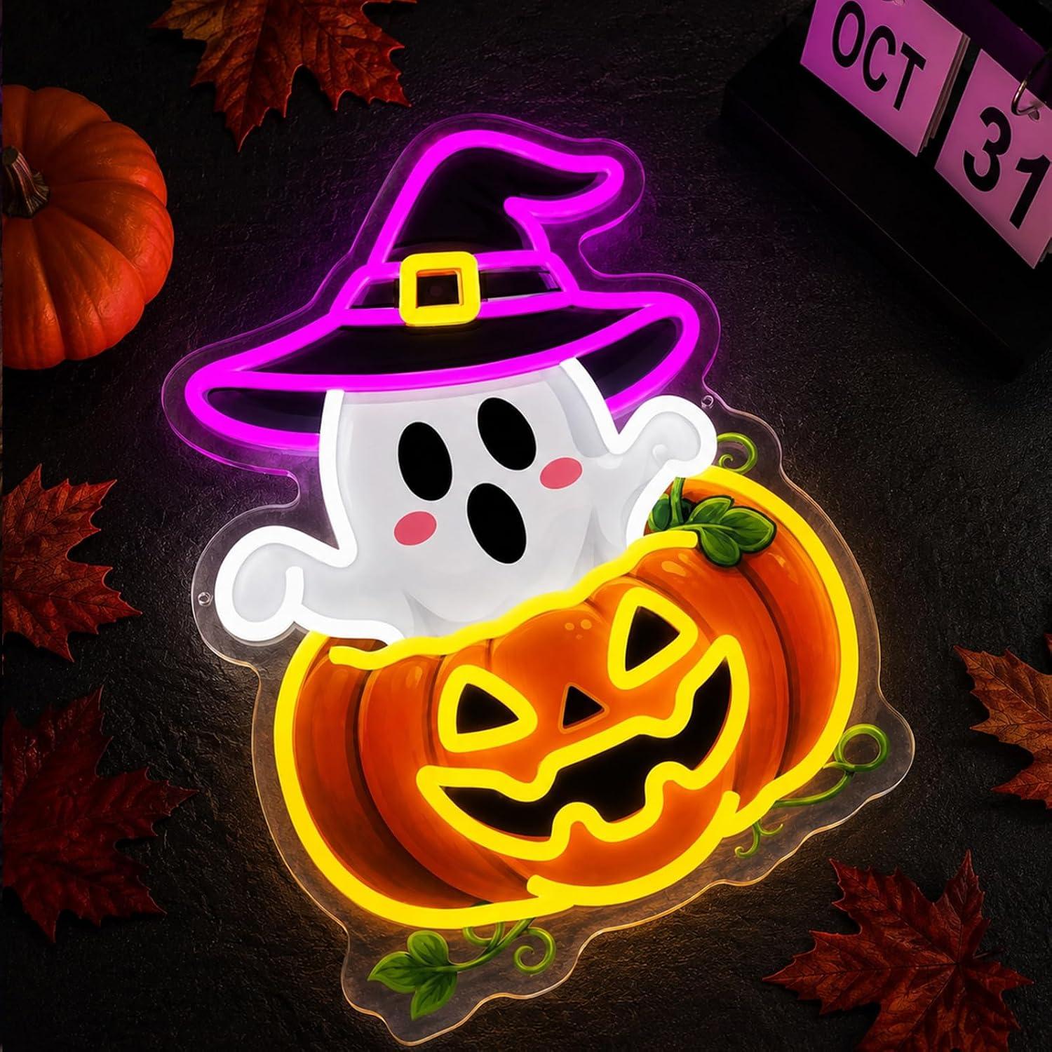 Cute Ghost Witch Hat Pumpkin N - Home Decor Lighting Tricks recension och pris