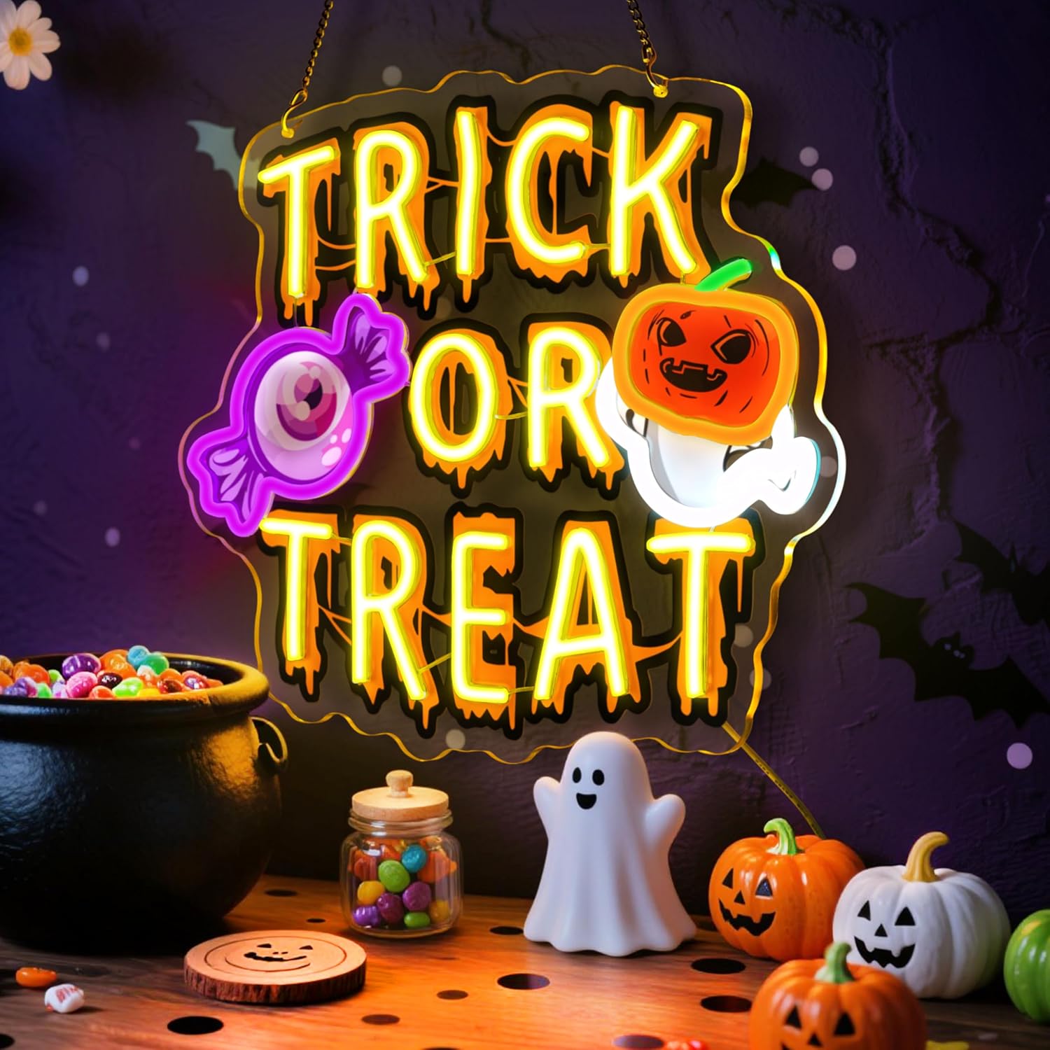 Trick Or Treat LED Neon Sign U - Home Decor Lighting Tricks recension och pris