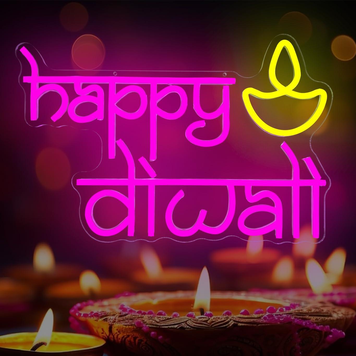 Happy Diwali Neon Sign USB Pow - Lighting Decor For Diwali recension och pris