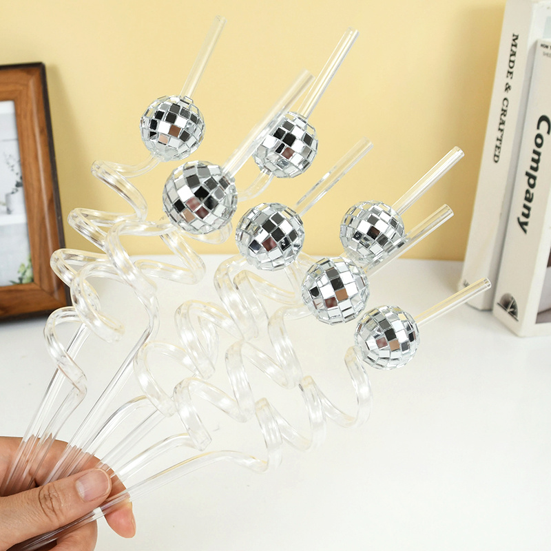 6pcs Mirror Disco Ball Straws  - Disco Ball Mirror recension och pris