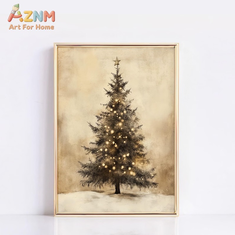 Aged Vintage Christmas Tree St - Wall Decor Lighting Tree recension och pris
