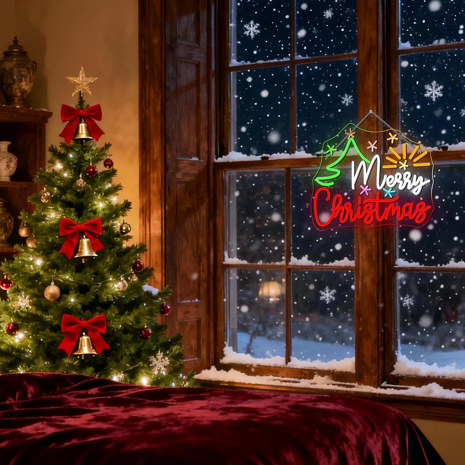 LED Neon Sign Merry Christmas  - Wall Decor Lighting Tree recension och pris