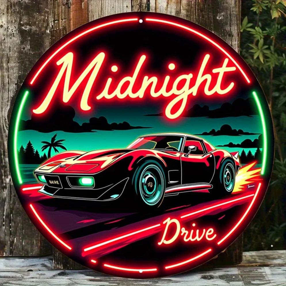 Vintage Neon Car Sign Midnight - Lighting Decor Ideas recension och pris