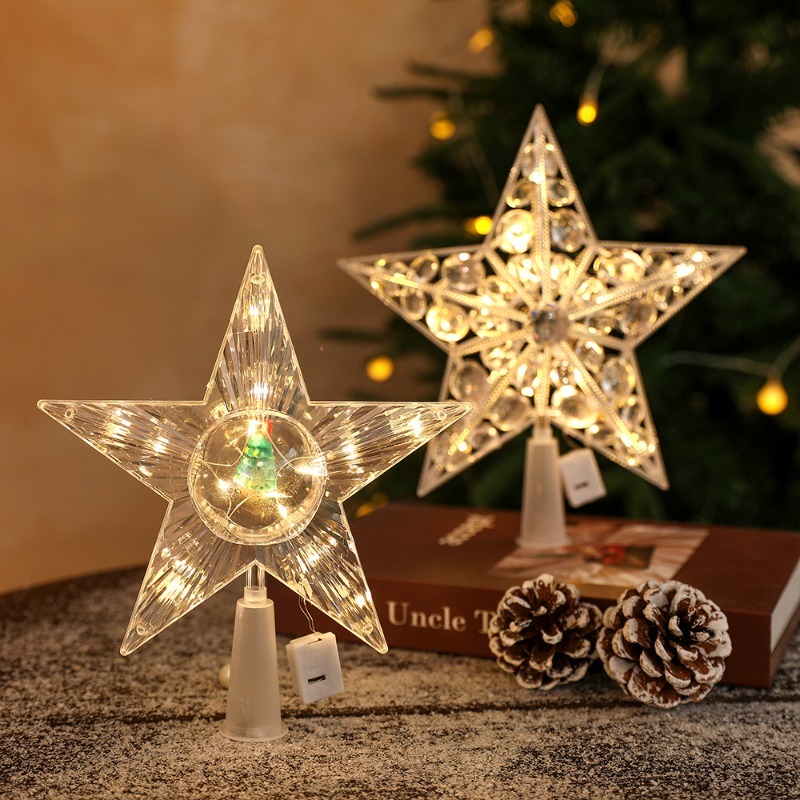 1Pcs Christmas Treetop Warm Wh - Lighting Decor For Diwali recension och pris