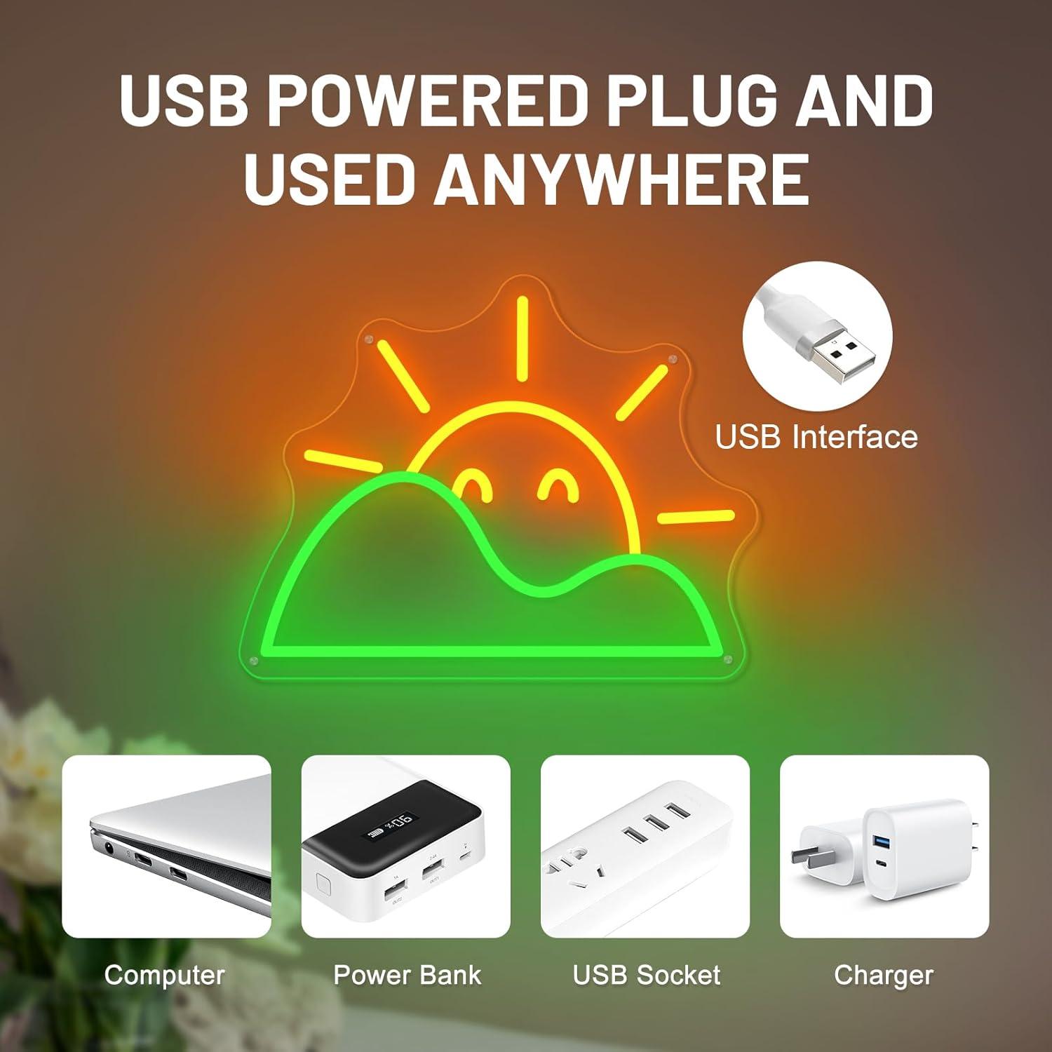 Sunrise Neon Sign USB Dimmab L - Lighting Decor Sunrise recension och pris