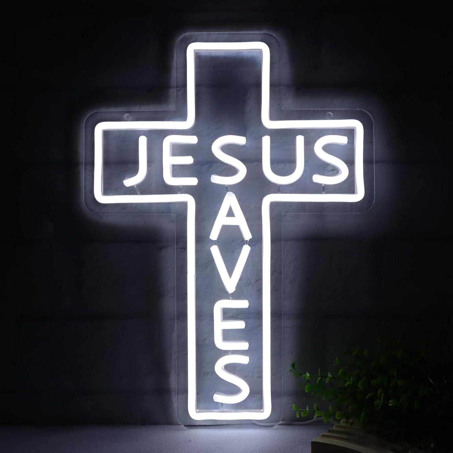 Jesus Saves Cross Neon Signs U - Restaurant Lighting Decoration recension och pris