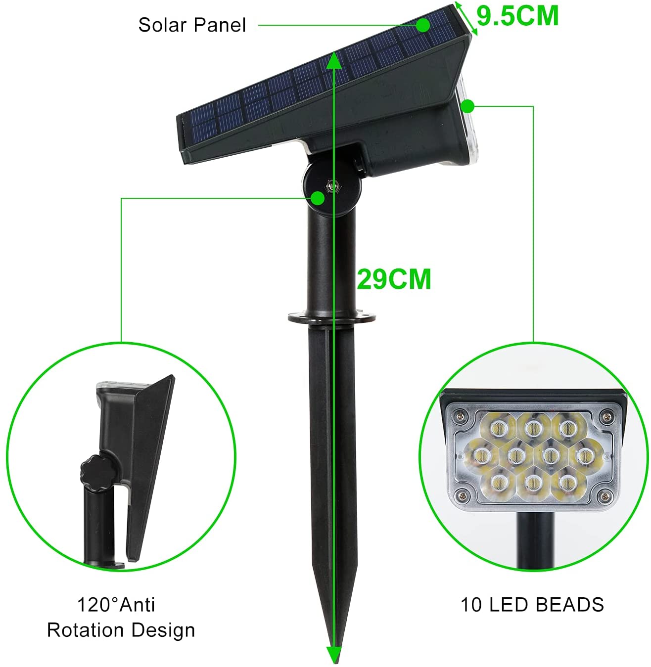 T-SUN Adjustable Solar Spotlig - Lighting Decor Sunrise recension och pris