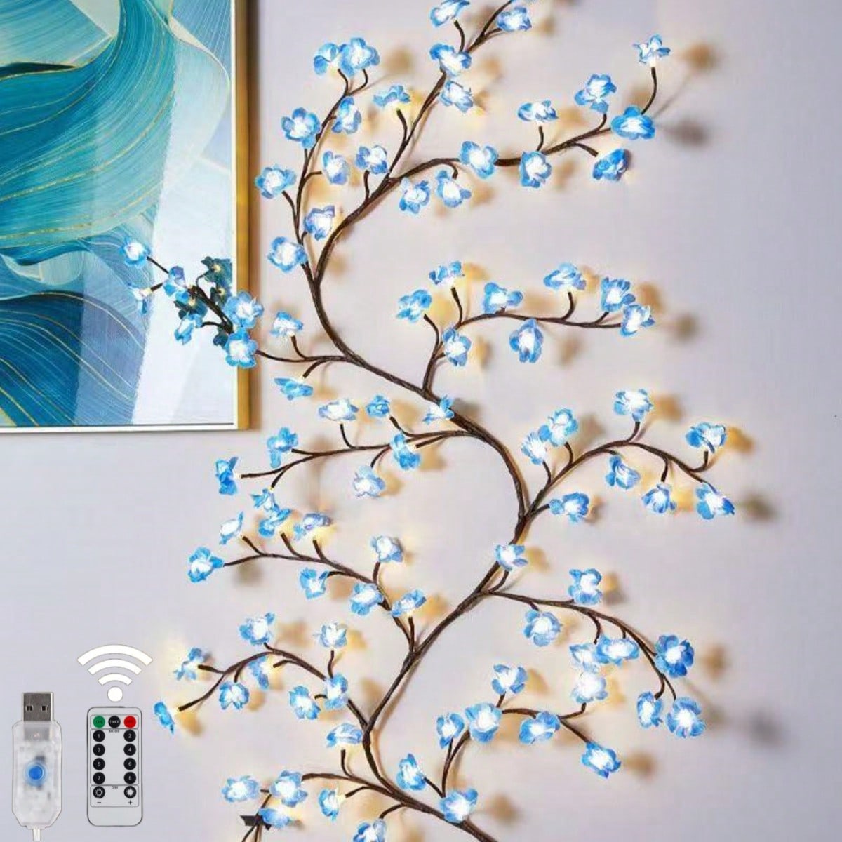 1pc 72 LEDS Blue Cherry Blosso - Wall Decor Lighting Tree recension och pris