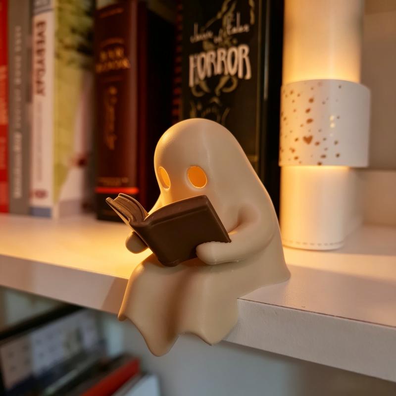 Cute Ghost Reading Book Lamp H - Lighting Decor For Diwali recension och pris