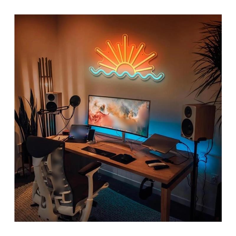 Sunrise Sunset Neon Sign Beach - Lighting Decor Sunrise recension och pris