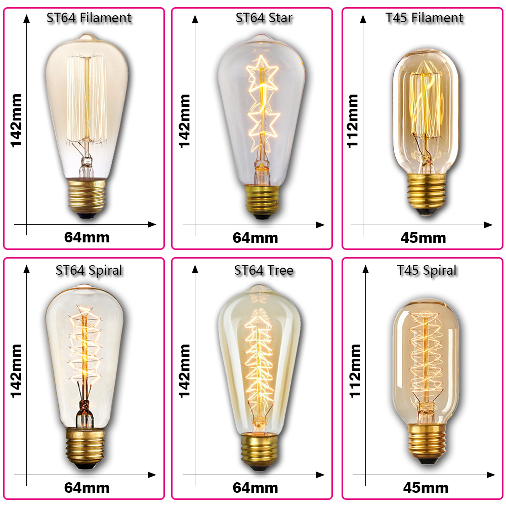 Retro Edison Light Bulb E27 40 - Lighting Decor Ideas recension och pris