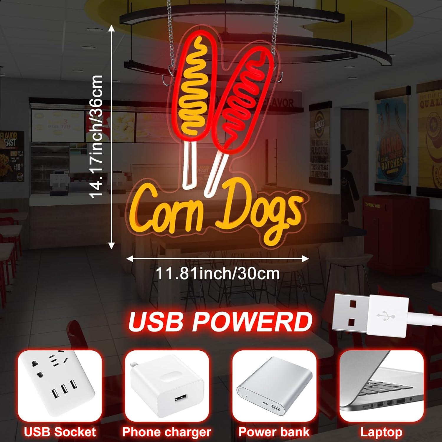 Corn Dog Neon Sign Snack USB D - Restaurant Lighting Decoration recension och pris