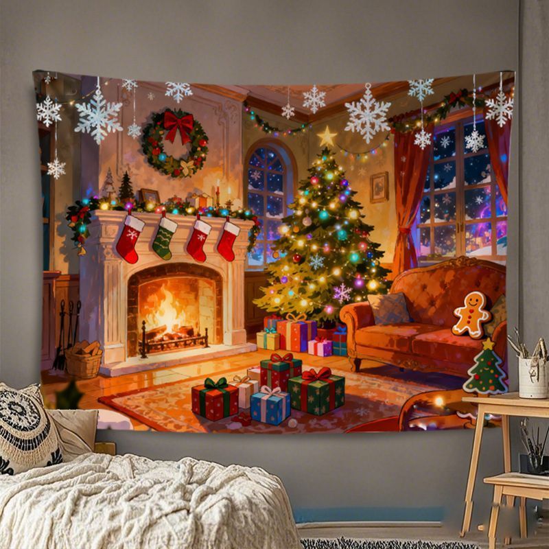 VIKAMA Wall Tapestry Christmas - Wall Decor Lighting Tree recension och pris