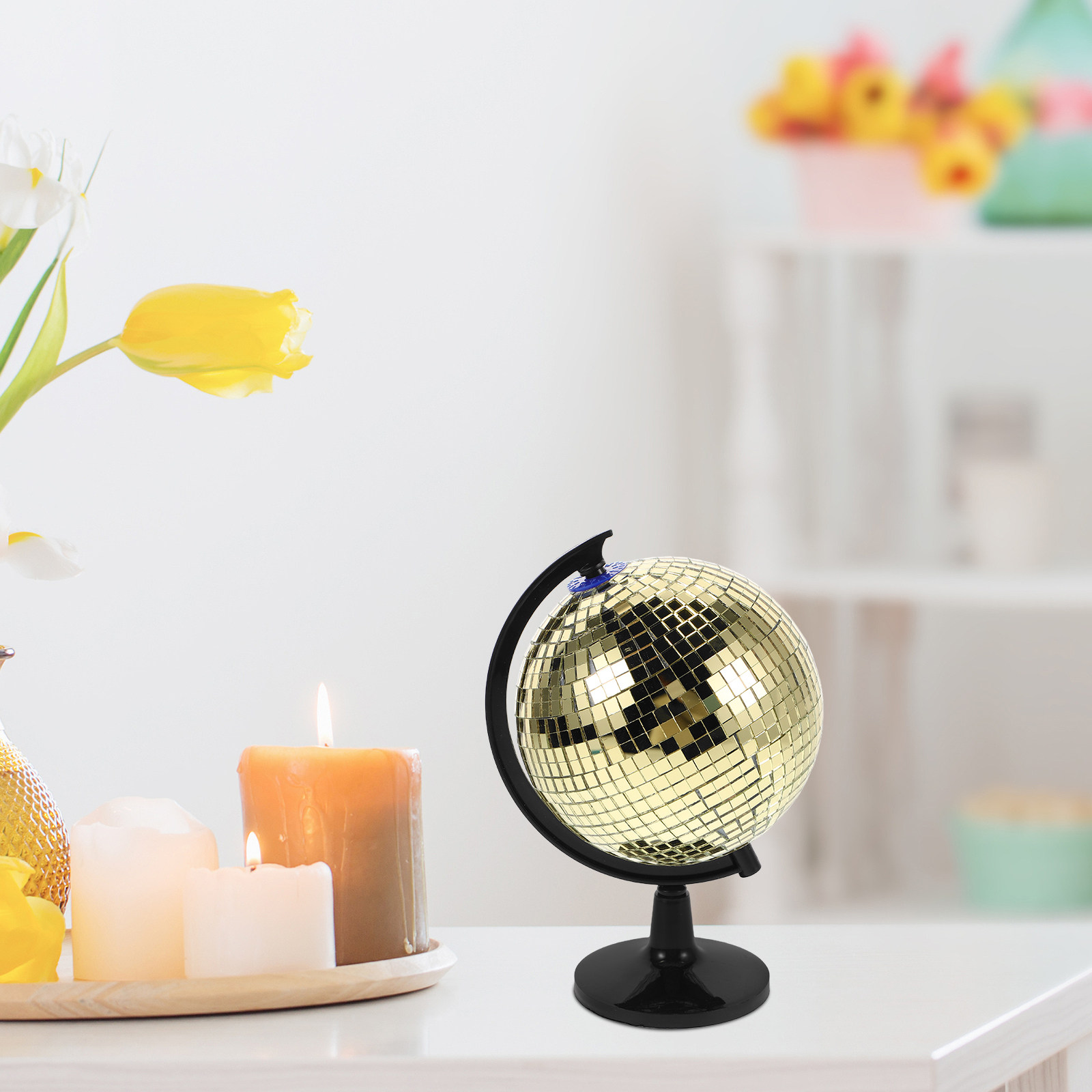 Golden Rotating Disco Globe Re - Disco Ball Mirror recension och pris
